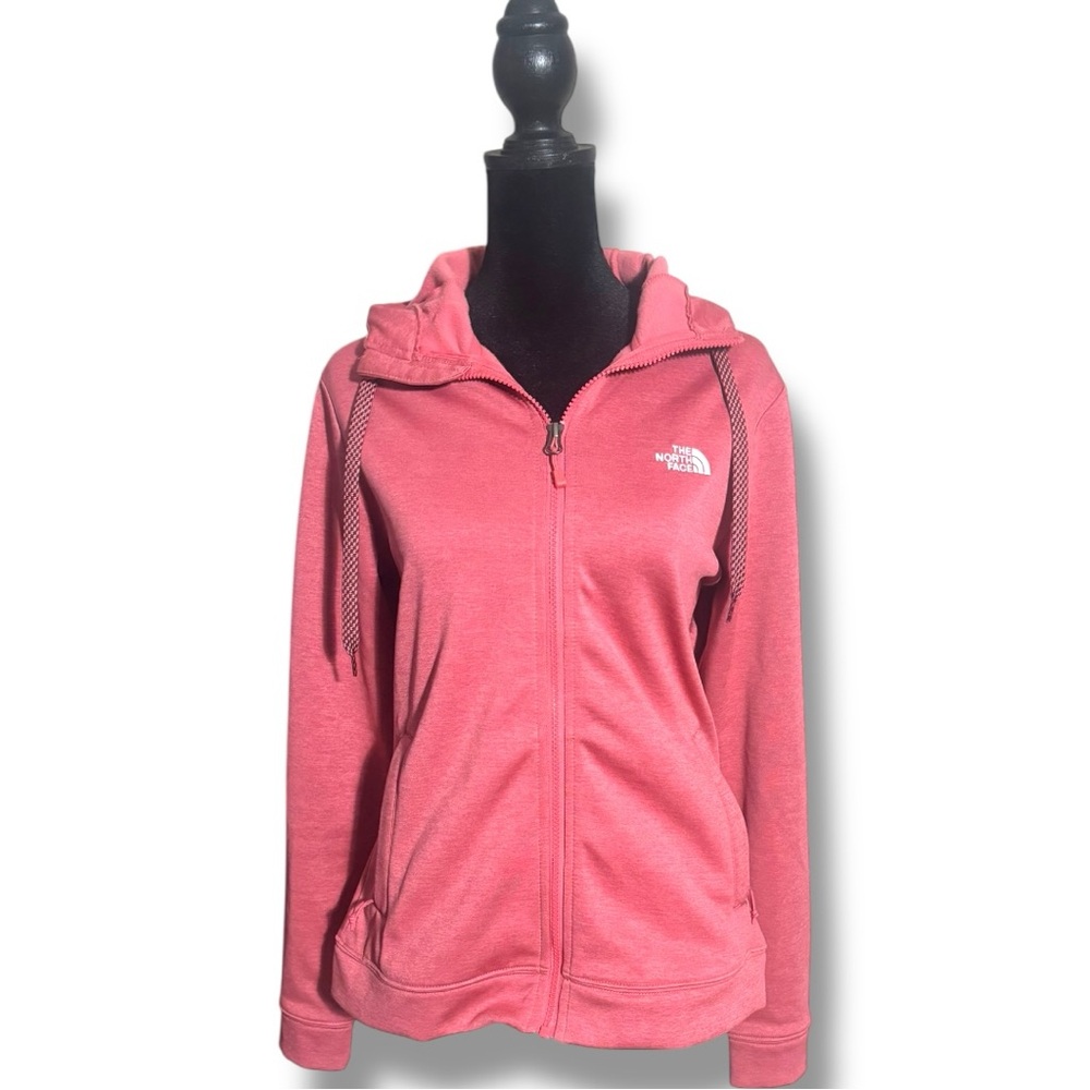 The North Face Pink Utility Jacket Long Sleeve Fleece Interior Hooded Sweatshirt - Picture 2 of 16